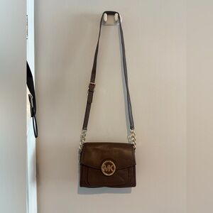 Michael Kors Brown Crossbody Bag with Gold Hardware